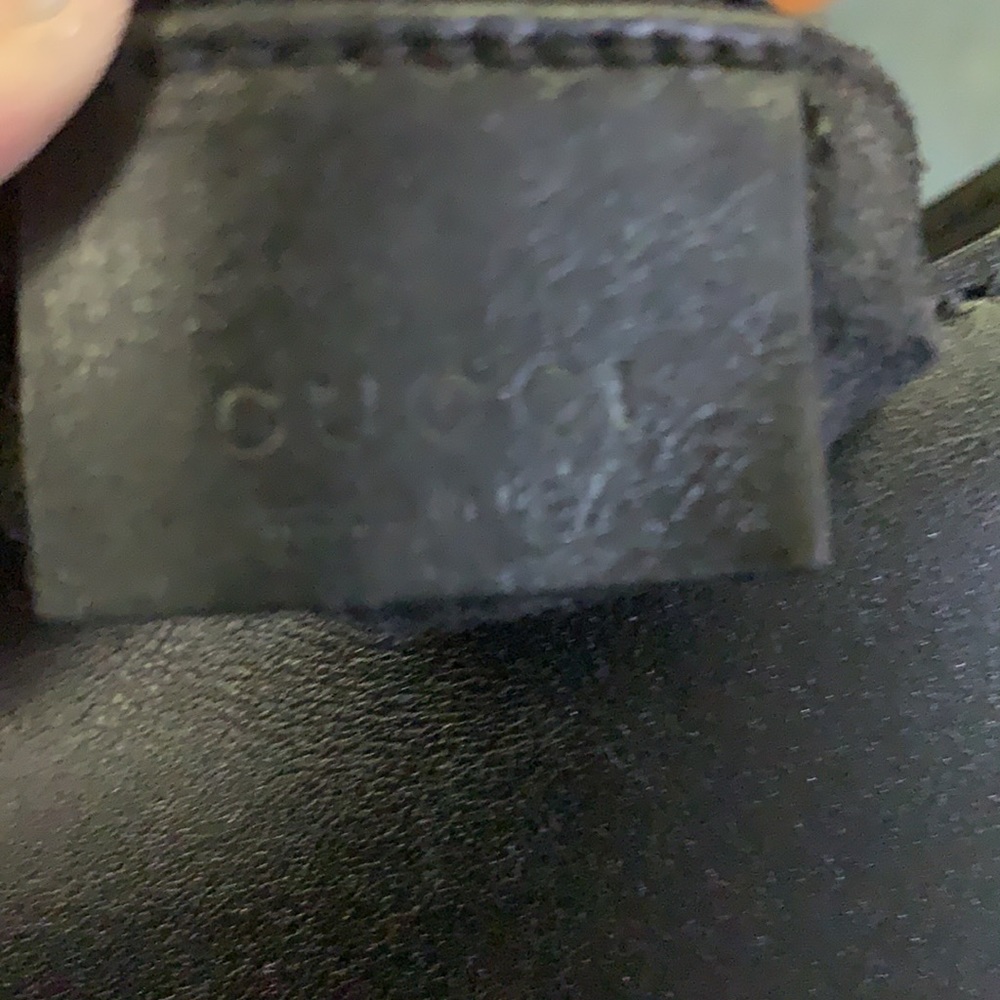 vintage GUCCI black calfskin leather‎ Bamboo handle shoulder hobo tote bag - Picture 4 of 12